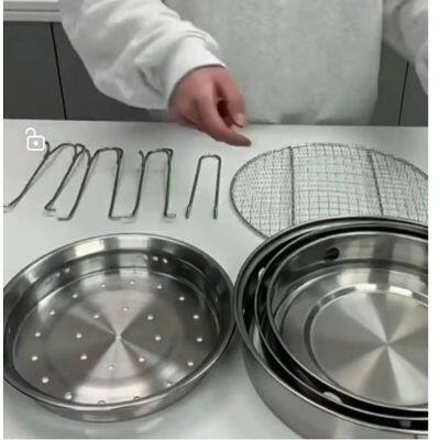 Portable Stainless Steel Picnic Folding Circular Outdoor Barbecue Grill photo-3