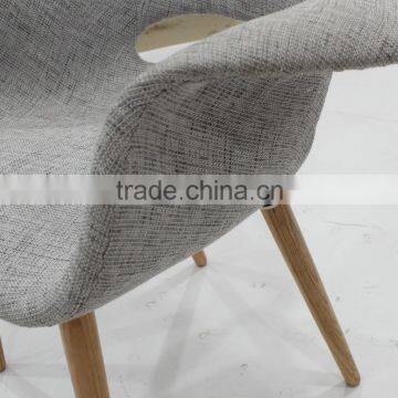 Replica Fiberlgass Material Wooden Legs Fabric Blue Color Organic Chair by Eero Saarinen photo-5