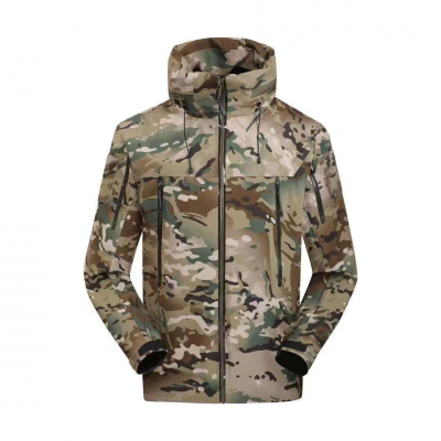 Outdoor Activity Men's Custom Logo Windproof and Waterproof Hooded Raincoat Windbreaker Ski Jacket