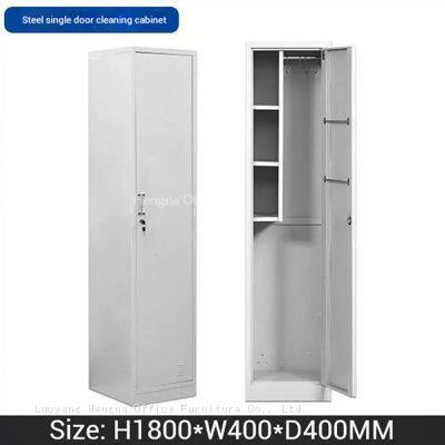 Armario de limpieza de acero inoxidable de ahorro de espacio con cerraduras de seguridad y asa integrada – Perfecto para las habitaciones de conserjería en oficinas comerciales photo-2