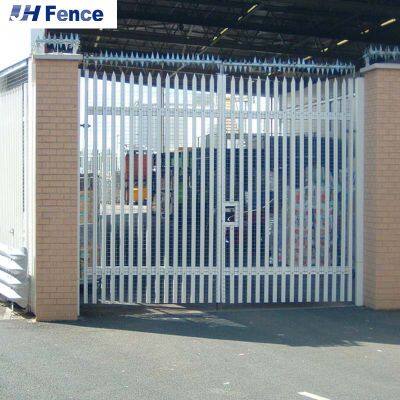 Luxury 'Portão de segurança de porta da frente de cerca de aço de baixo carbono, portão batente duplo para vila e jardim'