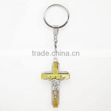 custom religious metal crucifix keychain