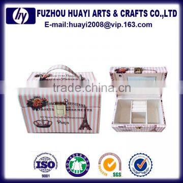 Sexy custom antique handmade pu leather velvet jewelry box with drawers
