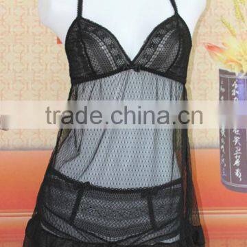 Sexy transparent quick dry lingerie dress,hot mesh teddy babydoll