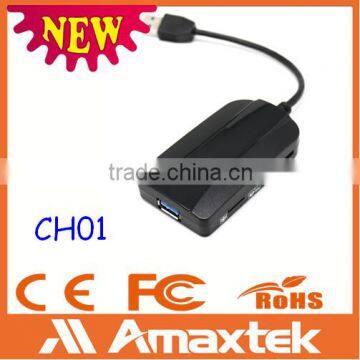 Black USB Hub With Card Reader Function photo-3
