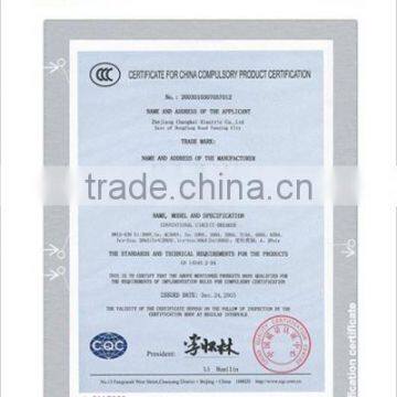 certificate for China compulsory product certifica