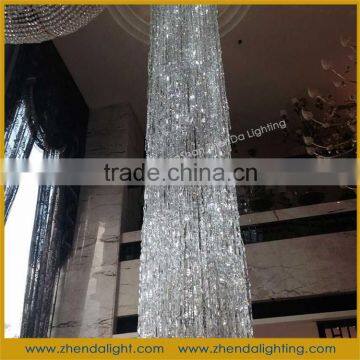 attractive hotel lobby crystal ceiling pendant lamp for heigh ceiling decoration