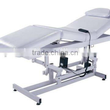 Adjustable spa equipment electric massage bed , facial massage table white colors