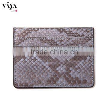 leather document folder case eye-catching men wallet python leather card holder gray snake exotic leather