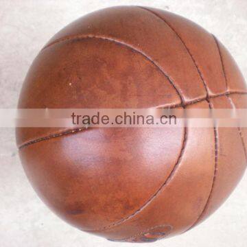 Pure Leather Basket Vintage Ball