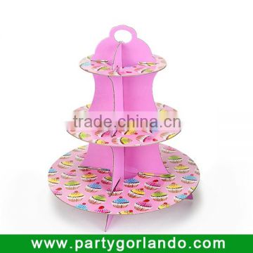 High quality 3 tier cardboard birtyday party cake stand