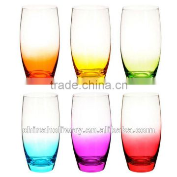 Set of 6 colorama glasses, colored high ball glass