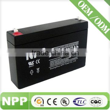 6v7ah Maintenance Free NPP AGM battery rechargeable for ups