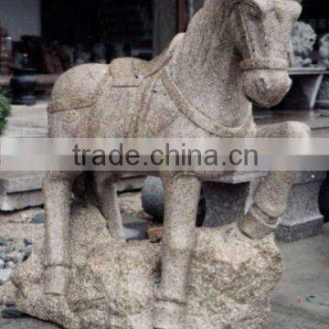 yellow granite horse sculpture