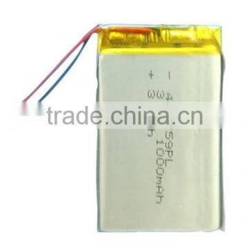 Rechargeable Lithium polymer battery 403759 1000mAh 3.7V