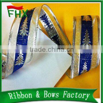 wide gold solver mesh with multi color merry christmas ribbon wholesale