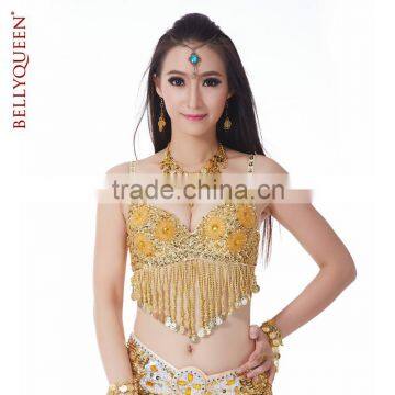 Belly dance Bra With Flowers,BellyQueen