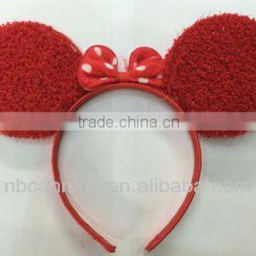 party headband /red party headband with bowknot/cute Mickey Mouse ear headband