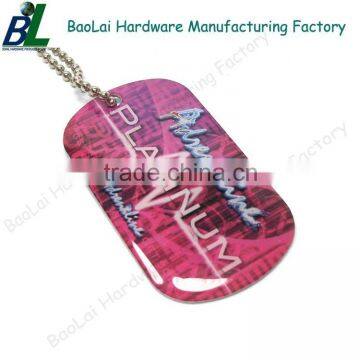 Epoxy coated printed steel military dog tag