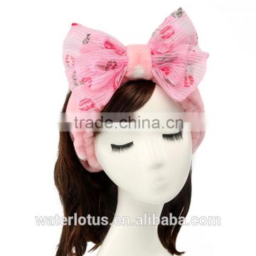 Fashion beautiful flannel headband with big butterfly knot for girl