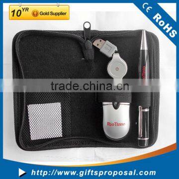USB Kit Charging Mobile Phone USB Travel Set Customized Company Logo Computer Charging Kits with USB Hub Mouse Flash Driver
