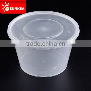 500ml plastic food containers with lids for microwave and freezer