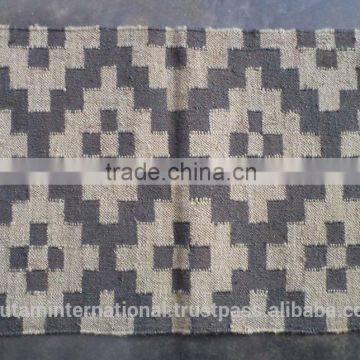 Gray Wool Jute Kilim Rugs