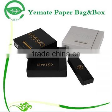 Free Freight Beautiful Luxury Matte Black Color Ribbon Silver Logo Small Custom Gift Cardboard Box