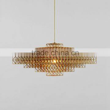 Albania Brutalist Style Gold Metal Suspension lamp E14 Modernism Industrial Pendant Lights