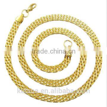 6mm Stainless Steel Necklace Flat Mesh Chain Gold Necklace Designs in 10 grams 91801