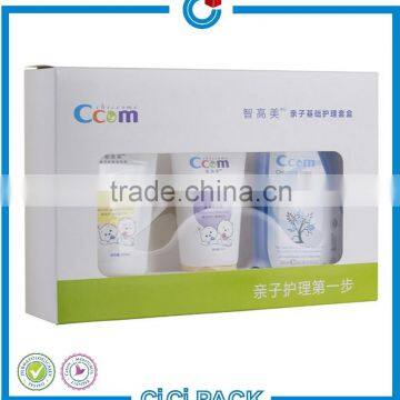 gift paper packaging boxes with inner tray for baby skin care package