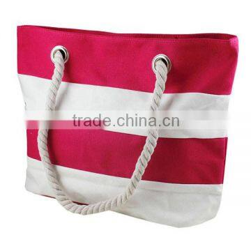 Factory good quality stripe canvas beach tote bag                        
                                                Quality Choice