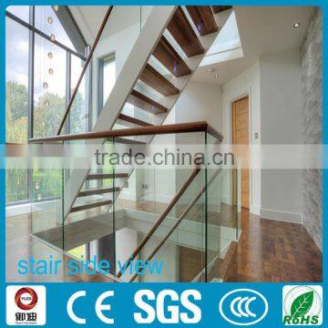 Precast Indoor Iron Glass Wood Straight Stairscase Made in China--YUDI photo-3