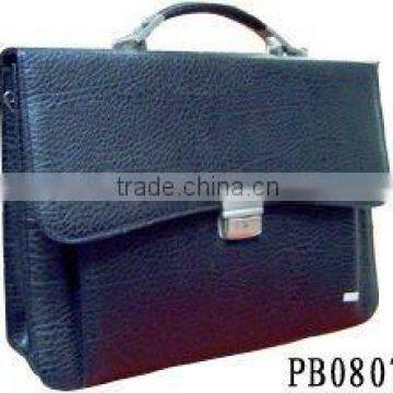 High Quality Men Black Leather Briefcase photo-1