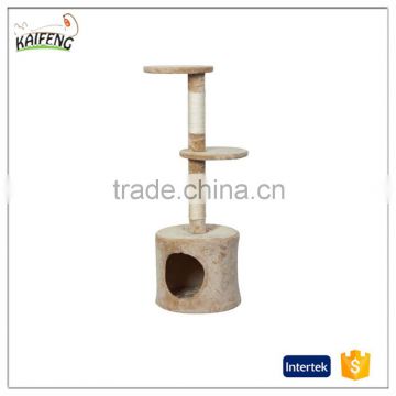 Simple design cat scratching tree with cat cave