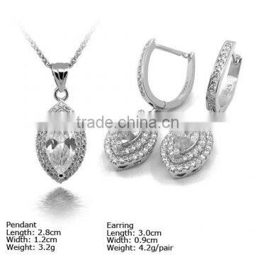 [SZH-1205] 925 Silver Jewelry Set With CZ Stones, Micro Pave Setting, Wedding Jewelry Sets. photo-6