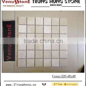 48*48 Crema Marfil Tumbled Marble Mosaic Tiles