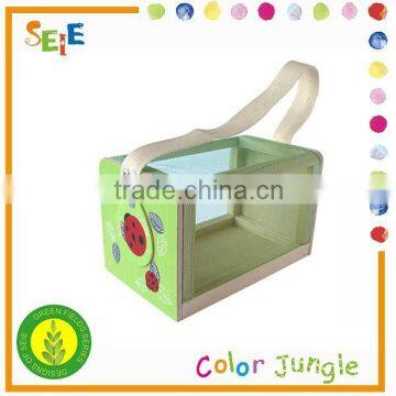 butterfly cage Wood chest with 3 sides net,child outdoor toy,pest insect cage