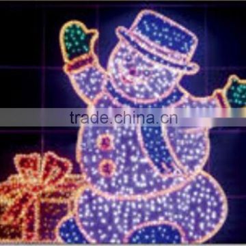 led modif light snowman with gift box with rope light and string light outdoor 220v