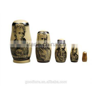 5PCS Matryoshka Russian Nesting Doll Collectable Wood Craft Gift