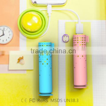 Sucker Perfume Slim Portable Power Bank 2600mah Universal Micro USB Battery Charger round shape power bank Promotional gift