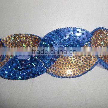 multicolour sequin lace ribbon