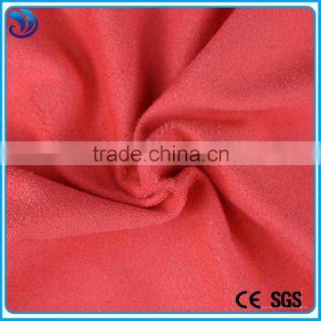 Soft Touch Plain Dyed Weft Knit Stretch Polyester Suede Material Fabric