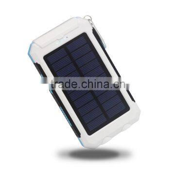 High quality universal portable 8000mah ip68 solar energy power bank