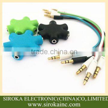 3.5mm 1 male to 2 3 4 5 female Earbuds Headphone Splitter 3.5mm earphone adapter for MP3/4 music player