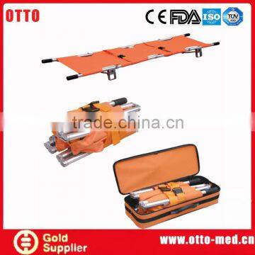 Aluminum alloy folding medical stretcher