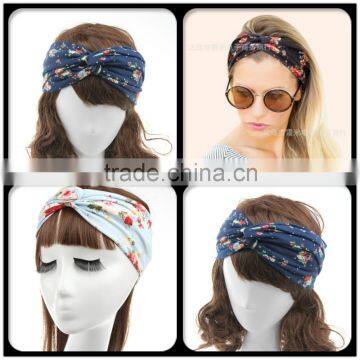 Wholesale lady acrylic knitted headband and crochet colorful hair bands