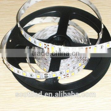 60leds/m 5630 SMD White Color LED Flexible Strip, DC12V/24V input, 5m/roll, waterproof IP20/IP65/IP67