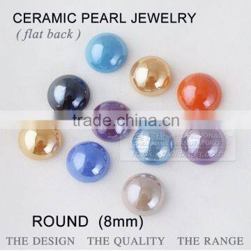 8mm ceramics pearl beads & colorful half round factory direct on sales