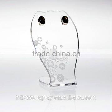 dolphin shaped engraved clear acrylic earring holder,acrylic jewelry display,earring display stand